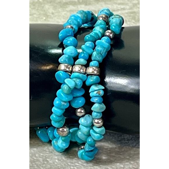 Carolyn Pollack Relios Vintage Turquoise & 925 Bead Coil Wrap Bracelet - Picture 2 of 11